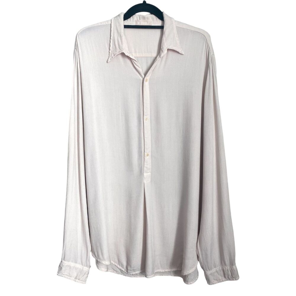 CP Shades Rayon Wool Blend Popover Blouse Light Pink